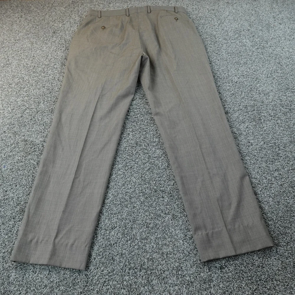 Ralph Lauren Pants Mens 38X34 Beige Wool Chino Trouser Dress‎ Slacks Flat Front